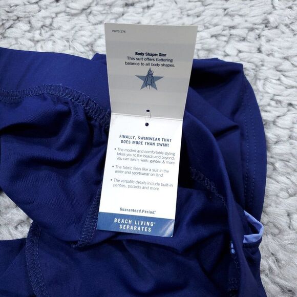 SKIRT ONLY Land's End Beach Living Separates Blue Swim Skirt Size Large - Picture 5 of 9